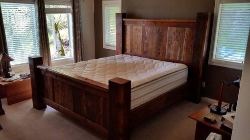 Custom Made Rustic Reclaimed Barnwood Bed