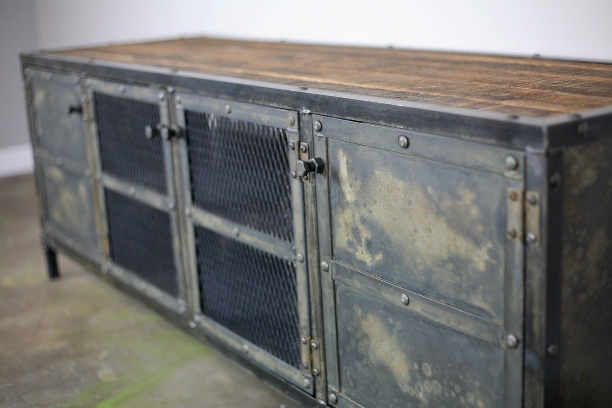 Buy Hand Crafted Vintage Industrial Buffet/Credenza Reclaimed Wood Top