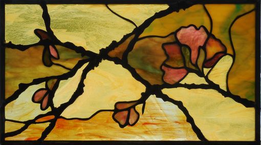 Custom Made Stained Glass Panel Flowering Branches