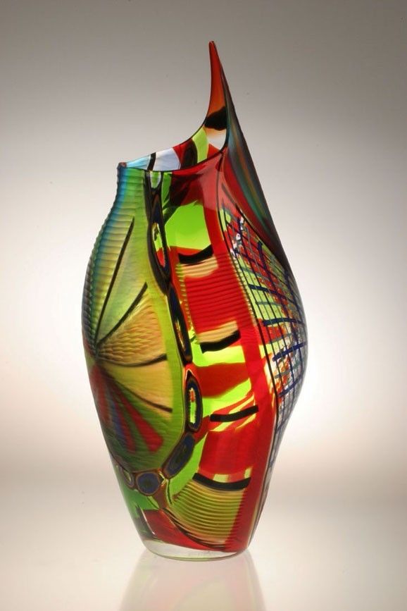 Hand Crafted Murano Art Glass Vase By Gianluca Vidal By Joseph Wright 