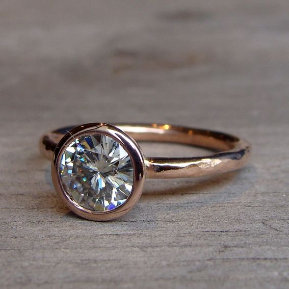 Custom Made Engagement Ring - Recycled 14k Rose Gold, Made To Order ...