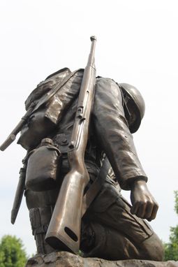 Custom Made Bronze Life-Size Kneeling Soldier Monument
