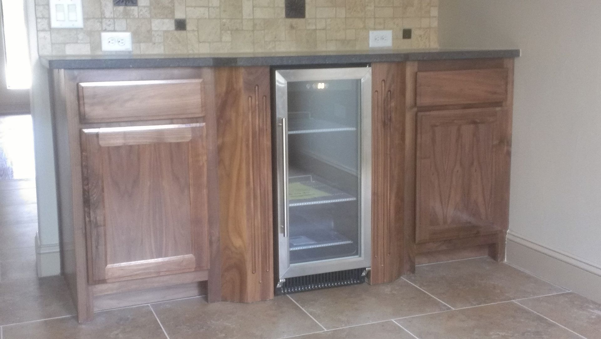 Custom Flat Panel Walnut Kitchen by Top Quality