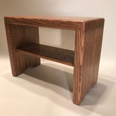 Custom Made Modern Butcher Block Table Or Bench With Shelf