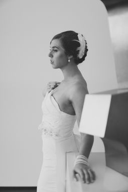 Custom Made Ruffle And Pearl Gatsby-Inspired Bridal Headpiece