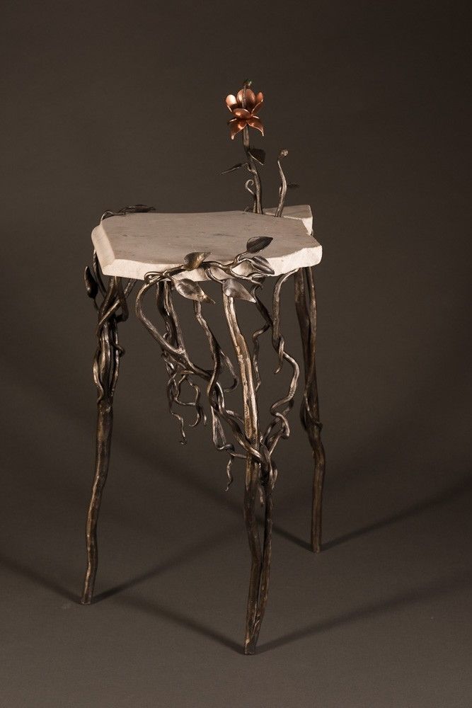 Custom Made "Above And Below" End Table by The Helderberg Blacksmith
