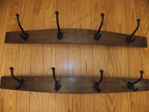 Custom Made Wine Barrel Stave Coat Rack