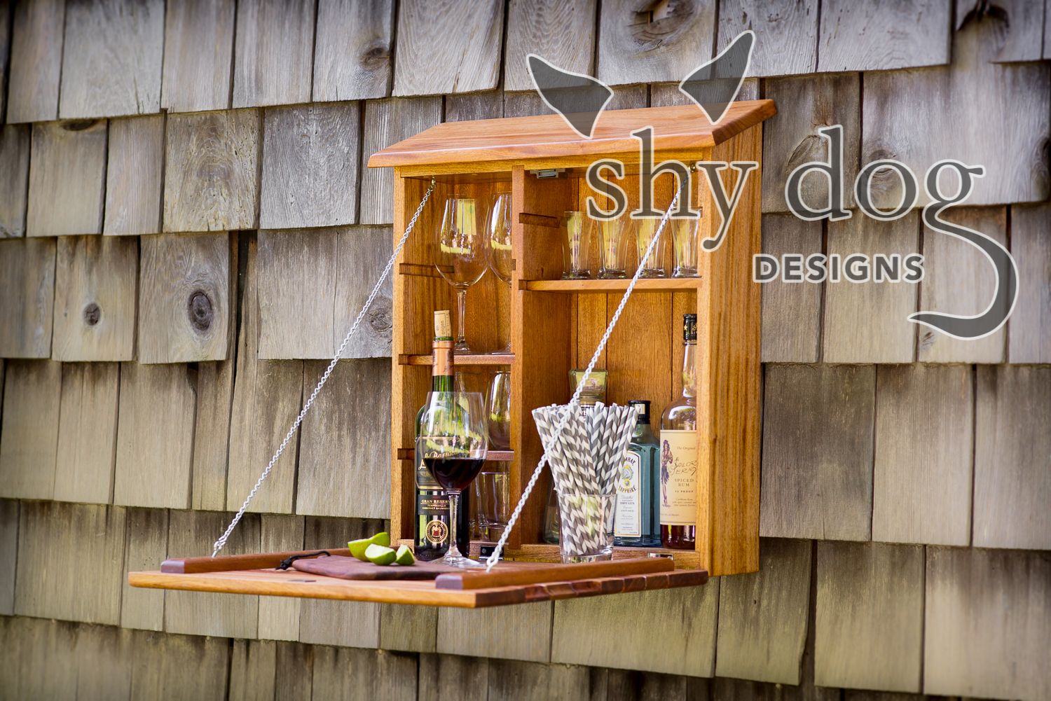 Hand Made Outdoor Bar, African Mahogany by shy dog designs