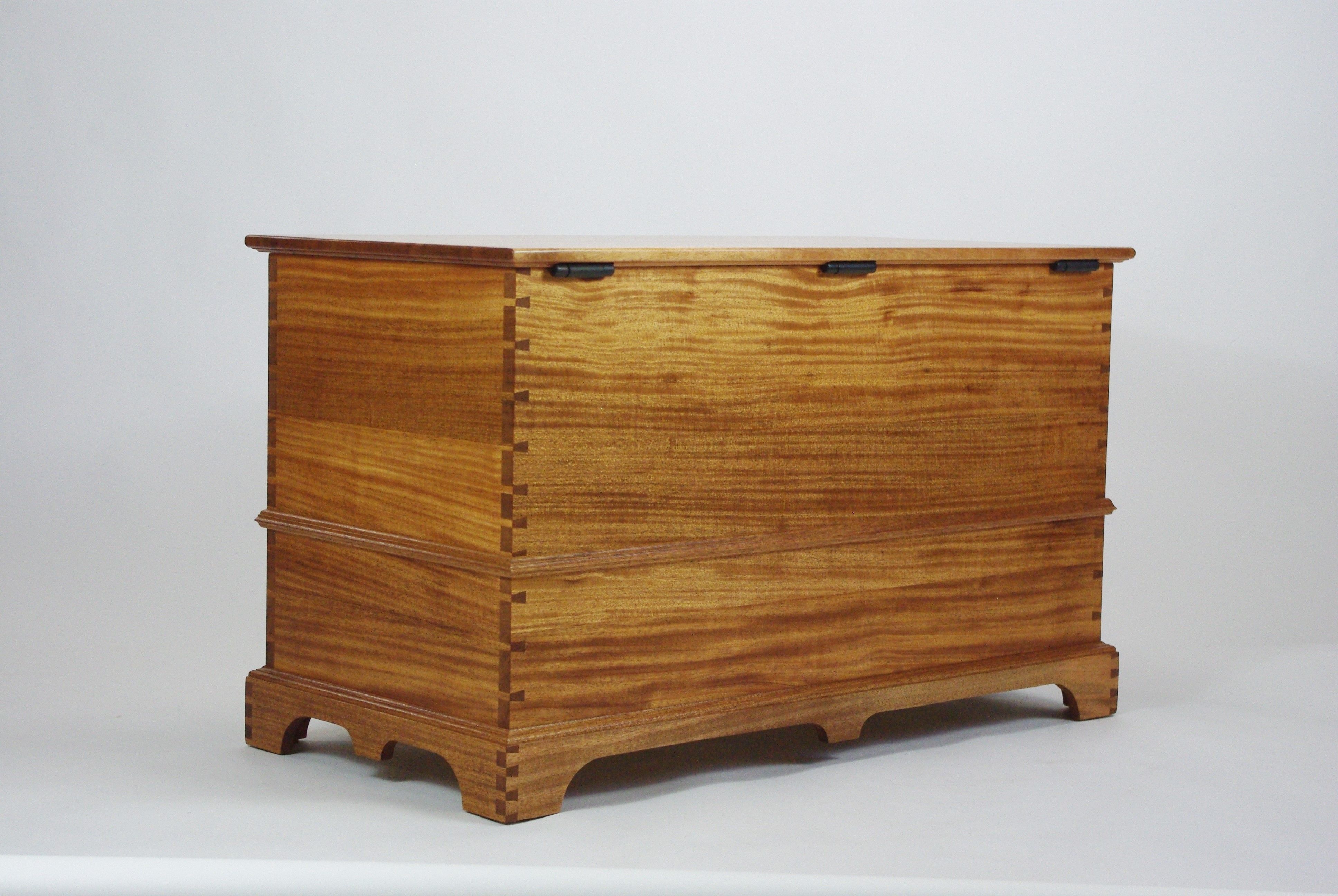 Hand Made African Ribbon Mahogany Blanket Chest by Rugged Cross Fine