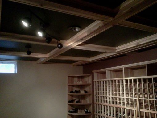 Custom Made Wine Cellar Box Beam Ceiling