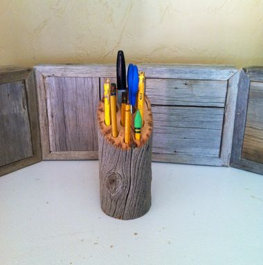 Custom Made Reclaimed Fence Post Pen/Pencil Holder