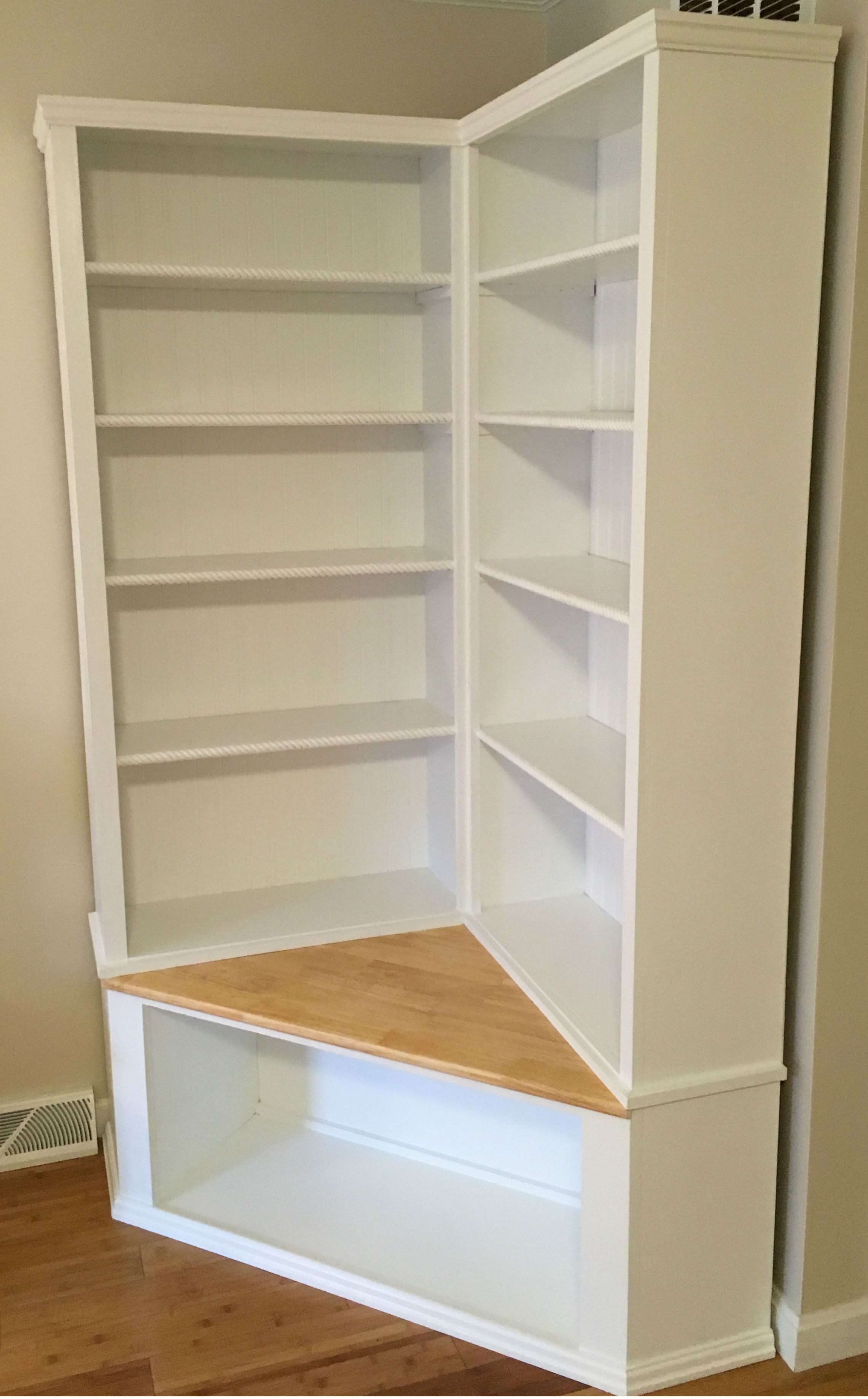 Hand Made Shabby Chic Corner Bookcase With Seat by The Crabby Lion