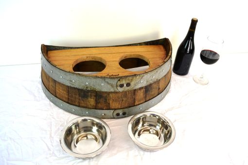 Custom Made Wine Barrel Pet Feeder - Demitasse - Made From Reclaimed California Cabernet Barrels