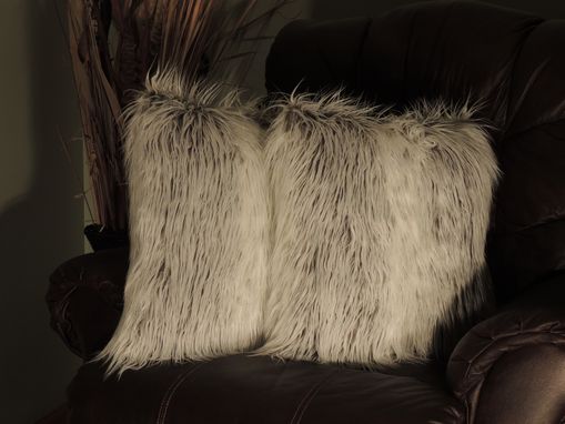 llama fur pillow