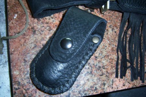 Custom Made Buffalo Skin Leather Pocket Knife Sheath