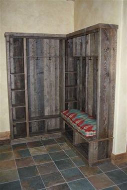 Custom Made Reclaimed Wood Entry Foyer Bench