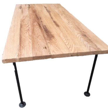 Custom Made Industrial Oak Table