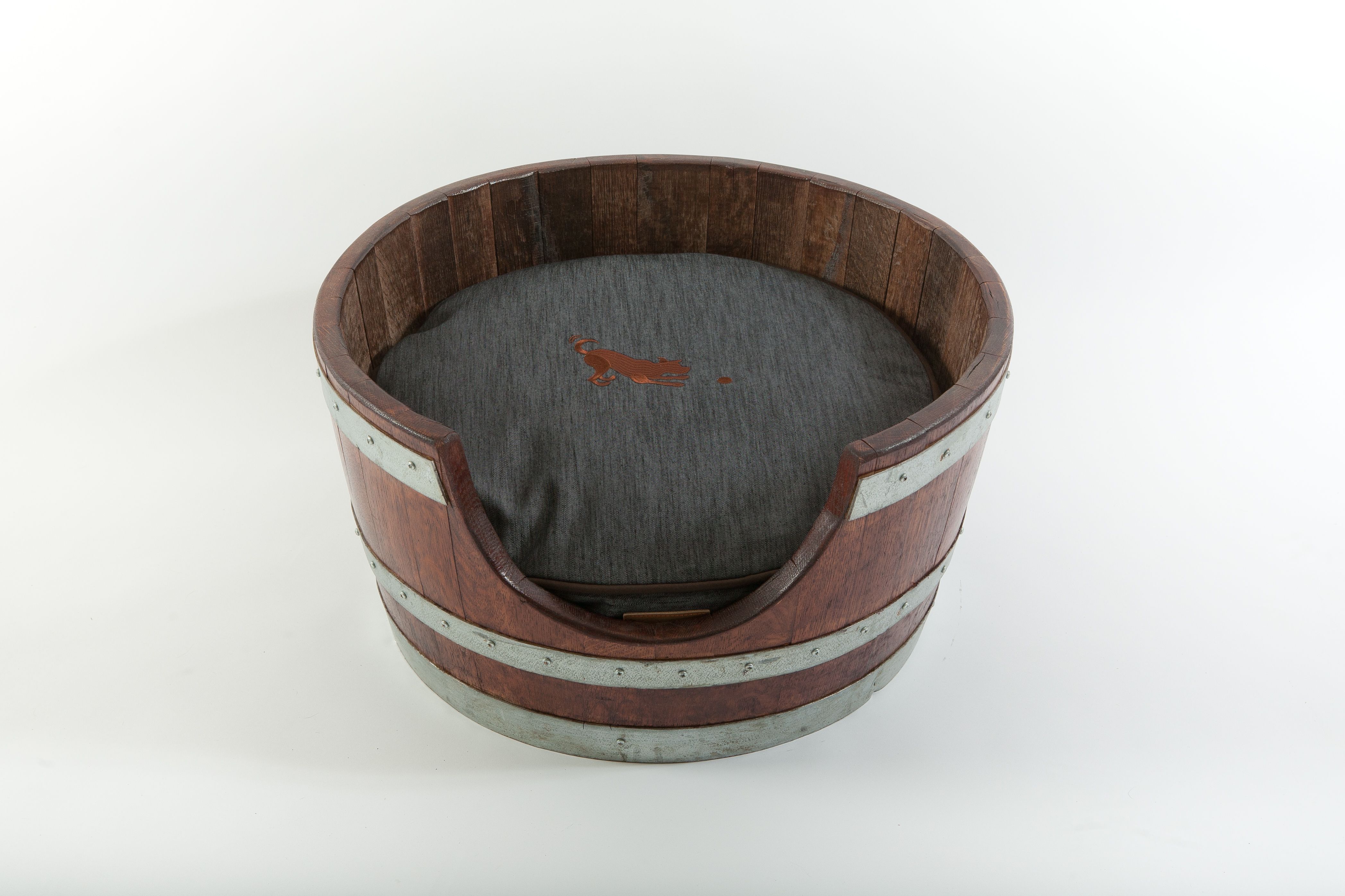 Buy Hand Made Wine Barrel Pet Bed, made to order from Wine Barrel Concepts