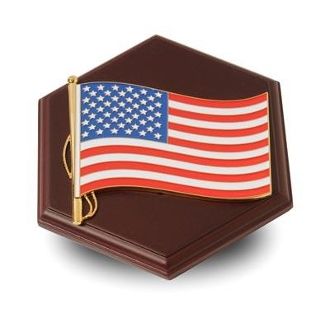 Custom Made Paperweight With American Flag Medallion