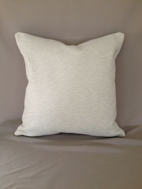 Custom Made Mint And Ivory Woven Cotton Pillow Cover