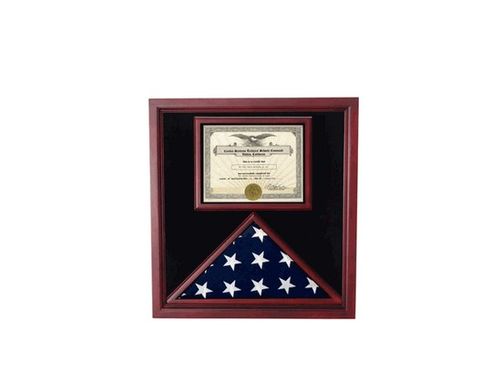 Custom Made Extra Large Award And Flag Display Case For 3x5 Flag