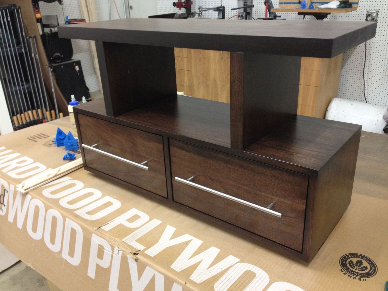 Custom Java (Espresso) Media W/ Drawers by MAD Woodwork