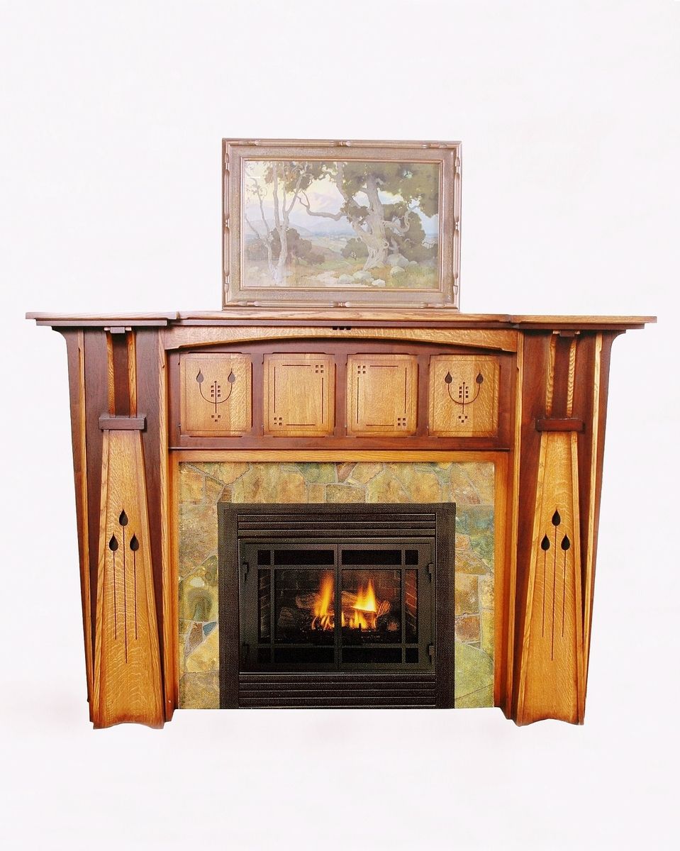 Handmade Arts Crafts Style Fireplace Mantel By Red Poppy Studios