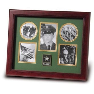 Custom Made Go Army Medallion Five Picture Collage Frame