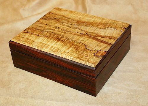 Custom Made Cocobolo Spalted Maple Humidor