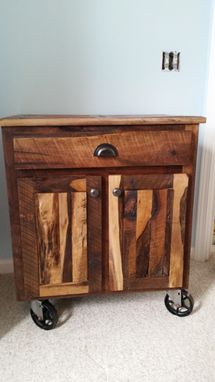 Custom Made Creative And Rustic Night Stand With Natural Walnut And Cherry.
