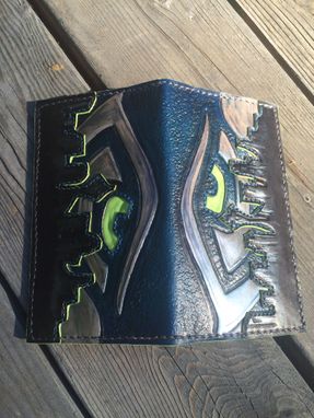 Custom Made Leather Roper Biker Style Seahawks Wallet With Filigree Styling