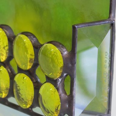 Custom Made Stained Glass Business Card Holder, 1182