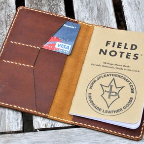 Handmade Cover NOTO Wallet Field Notes Sleeve Leather Ol'Red Folklore Bison 