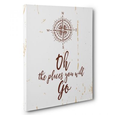 Custom Made Oh The Places You Will Go Compass Canvas Wall Art