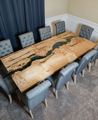 Custom Made Maple Epoxy River Dining Table by Untreated Art