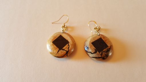 Custom Made Spalted Maple Round Earrings