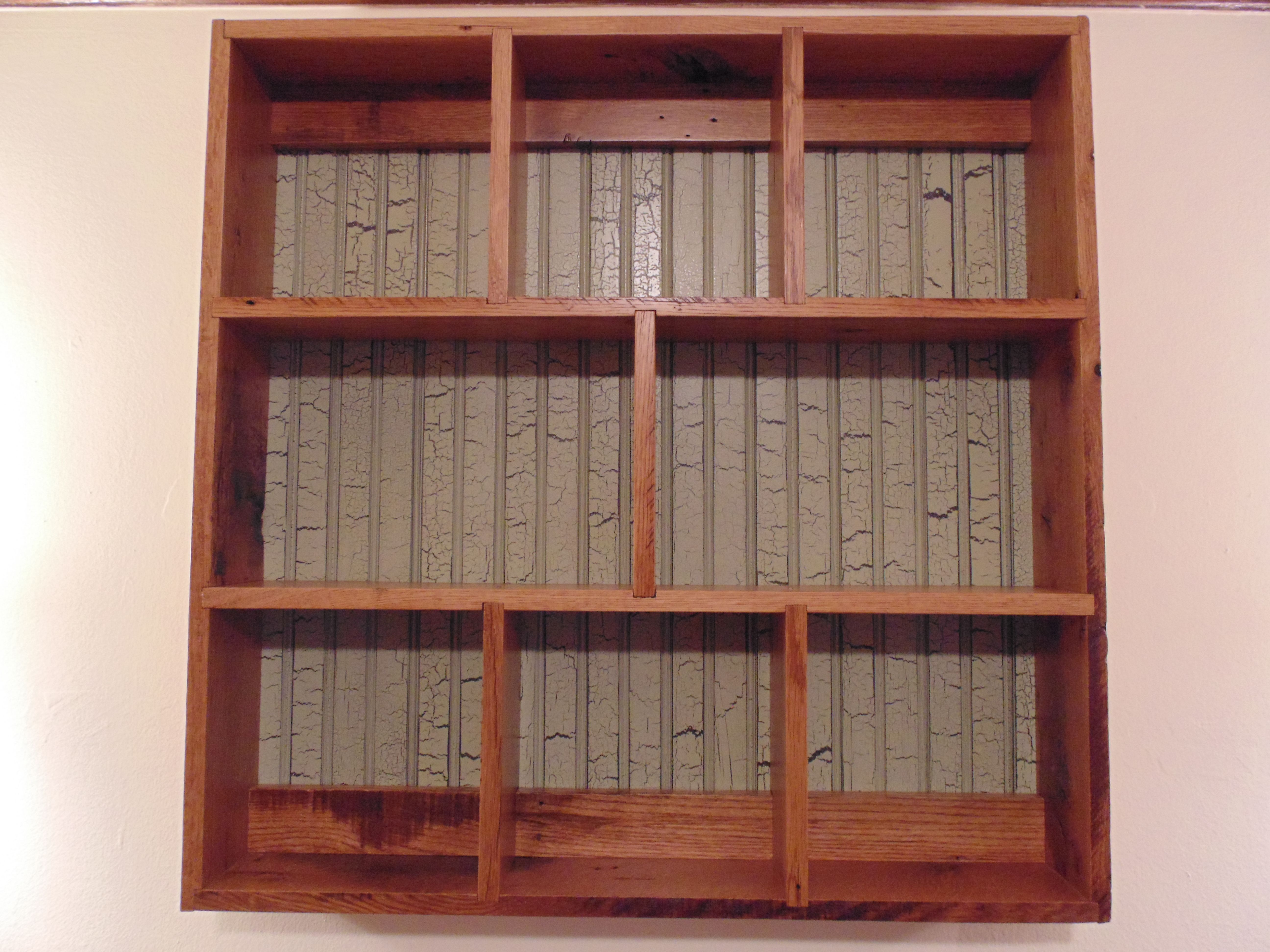 Custom Made Reclaimed Oak Wall Shelf by Insight Woodworking LLC