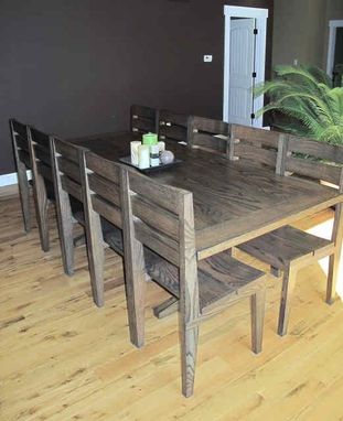 Custom Made Oak Dining Table With 10 Chairs