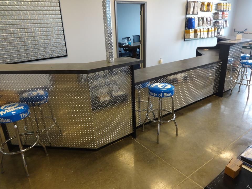 Hand Crafted Industrial Reception Desk, Metal Industrial Reception Desk