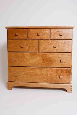 Custom Made Curly Cherry Chest Of Drawers