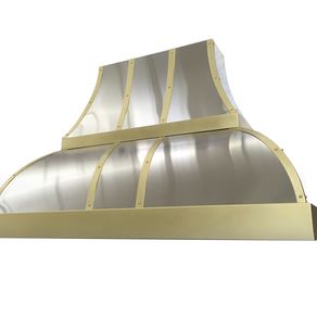 Custom Stainless Steel Box Shape Range Hood with 3D Brass Bands SH36-T —  Rangehoodmaster