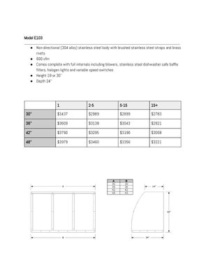 Custom Made #109 E103 Standard Non-Directional Stainless Steel Range Hood
