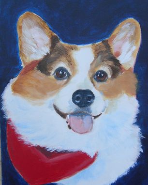 Custom Made Custom Pet Portrait Of Sadie, A Pembroke Welsh Corgi