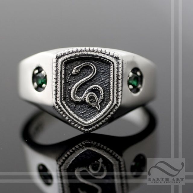 buy a hand made slytherin house ring harry potter inspired made to order from earth art gem jewelry custommadecom - Harry Potter Wedding Rings buy a hand made slytherin house ring harry potter inspired made to order from earth art gem jewelry custommadecom - Harry Potter Wedding Rings