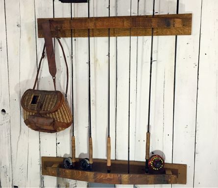 Custom Made Great Lakes Fly Fishing Rack, Napa Valley Wine Barrel Staves, Reclaimed Wood