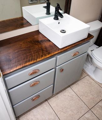 Custom Made Maple Live Edge Tiered Float Shelf Vanity