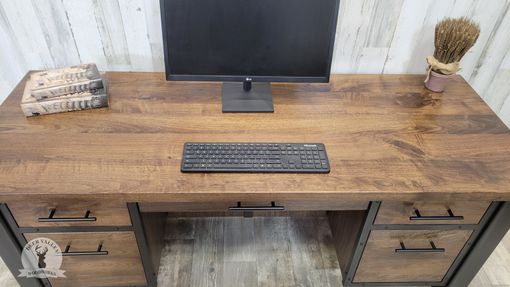 Custom Made Walnut Executive Desk, Modern Office Desk, Industrial Desk