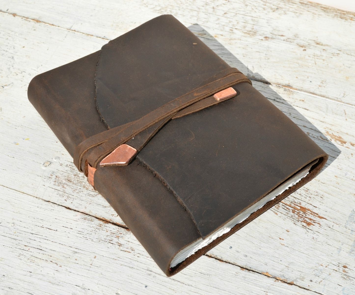 Buy Custom Leather Bound Handmade Elegant Travel Adventure Journal Copper  Diary, made to order from NewSouthBooks