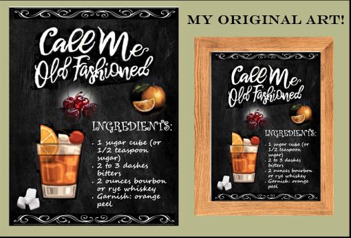 Custom Made Old Fashioned Recipe, Call Me Old Fashioned, Drink Recipe, Recipe Art, Bar Art, Decor, Bar,