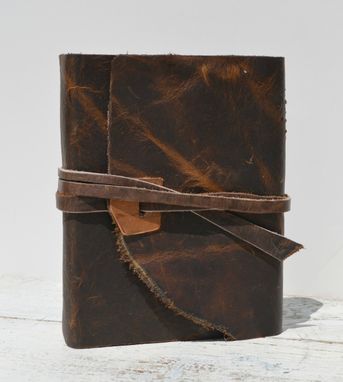Custom Made Leather Bound Handmade Western Journal Bandana Rodeo Bull Hide Copper Diary Watercolor Art Notebook